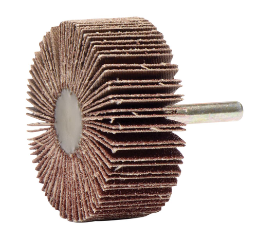 Structured abrasive flap wheel close-up